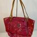 Coach Bags | Coach Designer Patent Leather Purse Handbag Tote | Color: Pink/Red | Size: Os