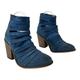 Free People Shoes | Free People Size 37 Us 7 Blue Hybrid Strappy Heel Ankle Boots Booties Zip | Color: Blue | Size: 7