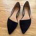 J. Crew Shoes | J Crew Black Suede Pointed Toe D'orsay Flats Size 9 | Color: Black | Size: 9