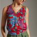 Anthropologie Tops | Anthropologie Tiny Rain-Scarf-Wrap Top Medium | Color: Blue/Red | Size: M