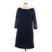 Jessica Howard Casual Dress - Shift: Blue Print Dresses - Women's Size 12