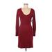BCBGMAXAZRIA Casual Dress - Sweater Dress: Burgundy Dresses - New - Women's Size Medium