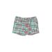 G.H. Bass & Co. Shorts: Green Plaid Bottoms - Women's Size 10 - Light Wash