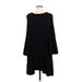 Enza Costa Casual Dress - Sweater Dress: Black Solid Dresses - Women's Size Large