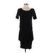 FP BEACH Casual Dress - Bodycon Scoop Neck Short sleeves: Black Print Dresses - Women's Size X-Small
