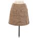 Ann Taylor LOFT Casual Mini Skirt Mini: Tan Solid Bottoms - Women's Size 6 Petite