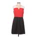 Banana Republic Factory Store Casual Dress - A-Line: Red Color Block Dresses - Women's Size 8 Petite
