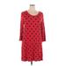 Kensie Casual Dress - Shift Scoop Neck 3/4 sleeves: Red Polka Dots Dresses - Women's Size X-Large