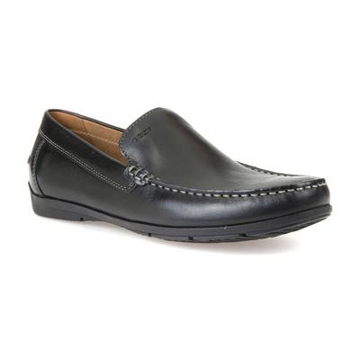 Mokassin GEOX "U SIRON A", Herren, Gr. 42, schwarz, Leder, elegant, Schuhe Mokassin Slipper, Loafer, Pennyloafer, Slippe