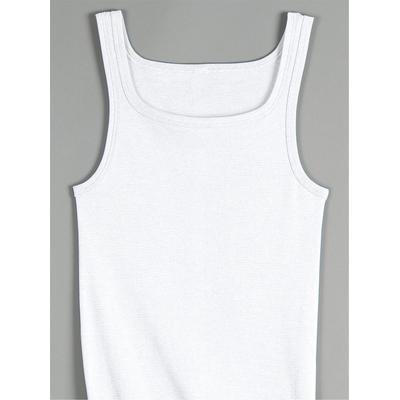 Unterhemd WÄSCHEPUR, Herren, Gr. 6, Normalgrößen, weiß (weiß, geringelt), 75% Baumwolle, 25% Polyester, ärmellos, Unterhemden Image