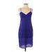 BCBGMAXAZRIA Casual Dress V-Neck Sleeveless: Purple Print Dresses - Women's Size Small