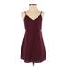 TOBI Cocktail Dress - A-Line: Burgundy Solid Dresses - Women's Size Small
