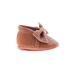 Booties: Slip-on Stacked Heel Boho Chic Brown Print Shoes - Size 0-3 Month