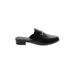 Chase & Chloe Mule/Clog: Slip-on Chunky Heel Classic Black Print Shoes - Women's Size 9 - Almond Toe