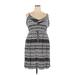 Torrid Casual Dress - Mini V-Neck Sleeveless: Gray Dresses - Women's Size 2X Plus