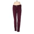 The Limited Jeggings - Low Rise Skinny Leg Boyfriend: Burgundy Bottoms - Women's Size 0 - Indigo Wash