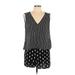 Madewell Romper Plunge Sleeveless: Black Color Block Rompers - Women's Size Large