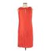 Anne Klein Casual Dress - Shift Keyhole Sleeveless: Orange Solid Dresses - Women's Size 14