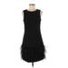 Sam Edelman Cocktail Dress - DropWaist Crew Neck Sleeveless: Black Print Dresses - Women's Size 2