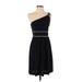 Tracy Reese Casual Dress - A-Line One Shoulder Sleeveless: Black Print Dresses - Women's Size 4