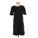 Lilla P Casual Dress - Shift: Black Solid Dresses - Women's Size Small