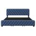 GZMWON Platform Bed Frame w/ Four Drawers Upholstered/Metal in Blue | 84.71 H x 79.61 W x 42.21 D in | Wayfair NIUNIUWF306745AAC