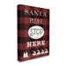 The Holiday Aisle® Jasera Santa Stop Here Plaid On Canvas by Carol Robinson Canvas in White | 48 H x 36 W x 1.5 D in | Wayfair