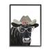 Stupell Industries Black Cow In Floral Hat by Cindy Jacobs Wood in Brown | 14" H x 11" W x 1.5" D | Wayfair ax-634_wfr_11x14