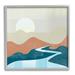 Stupell Industries Abstract Stream Landscape On Wood Graphic Art Wood in Blue/Brown | 17 H x 17 W in | Wayfair ay-190_gff_17x17