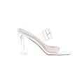 Olivia Miller Heels: White Solid Shoes - Women's Size 8 - Open Toe