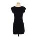 Sparkle & Fade Casual Dress - Bodycon High Neck Short sleeves: Black Print Dresses - Women's Size Small