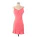 Zara Casual Dress - Mini V-Neck Sleeveless: Pink Solid Dresses - Women's Size Small