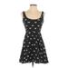 Aeropostale Casual Dress - A-Line Scoop Neck Sleeveless: Black Polka Dots Dresses - Women's Size Small