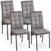 Modern Velvet Upholstered Dining Chair with Black Metal Legs Set of 4