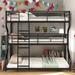 Full XL over Twin XL over Queen Size Bunk Bed Frame, Black