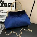 Nuova borsa da sera retrò borse da donna Designer Vintage borse a tracolla a catena blu viola borsa