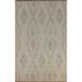 Geometric Moroccan Oriental Area Rug Hand-Knotted Beige Wool Carpet - 5'0" x 8'0"