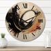 Designart "Immersion Dance Watercolor In Gold And Yellow I" Abstract Oversized Wood Wall Clock