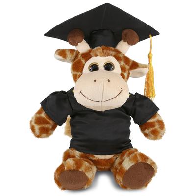 DolliBu Sitting Giraffe Graduation Plush with Gown and Cap w/ Tassel - 9 inches