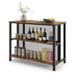 Costway 36" Tall 3-Tier Bar Table with Storage Metal Frame Adjustable - See Details