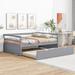 Twin Size Daybed with Twin Size Trundle, Space-Saving Wooden Twin Daybed Frame with Wooden Slats Support, No Box Spring Needed