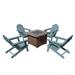 34.5 in. 5-Piece Metal Patio Fire Pit Set, Fire Pit Table and Adirondack Chairs with Cup Holder and Umbrella Holder