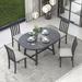 5-Piece Wooden Dining Sets with Extendable Table & Upholstered Chairs