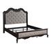 ACME Chelmsford Button Tufted Bed in Beige and Antique Black