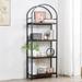 4 Tier Tall Black Bookcase Metal Book Shelf