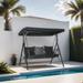 Outsunny Patio Swing Chair,Swing Glider w/Cushion,Adjustable Canopy