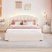 2-Pieces Bedroom Sets LED Wingback Platform Bed 1 Nightstand, Queen