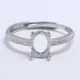 3 Stück Messing Oval schliff 6x8mm Natur diamant Semi Mount Ring Zinken Einstellungen verstellbare