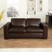 Freya Oversized Genuine Leather Loveseat Sofa - Ultimate Comfort - Modern Small Couch - Mid-Century Living Room Couch