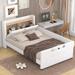 Upholstered Platform Bed with Guardrail, with Storage Headboard and Footboard, No Box Spring Needed, Noise Free